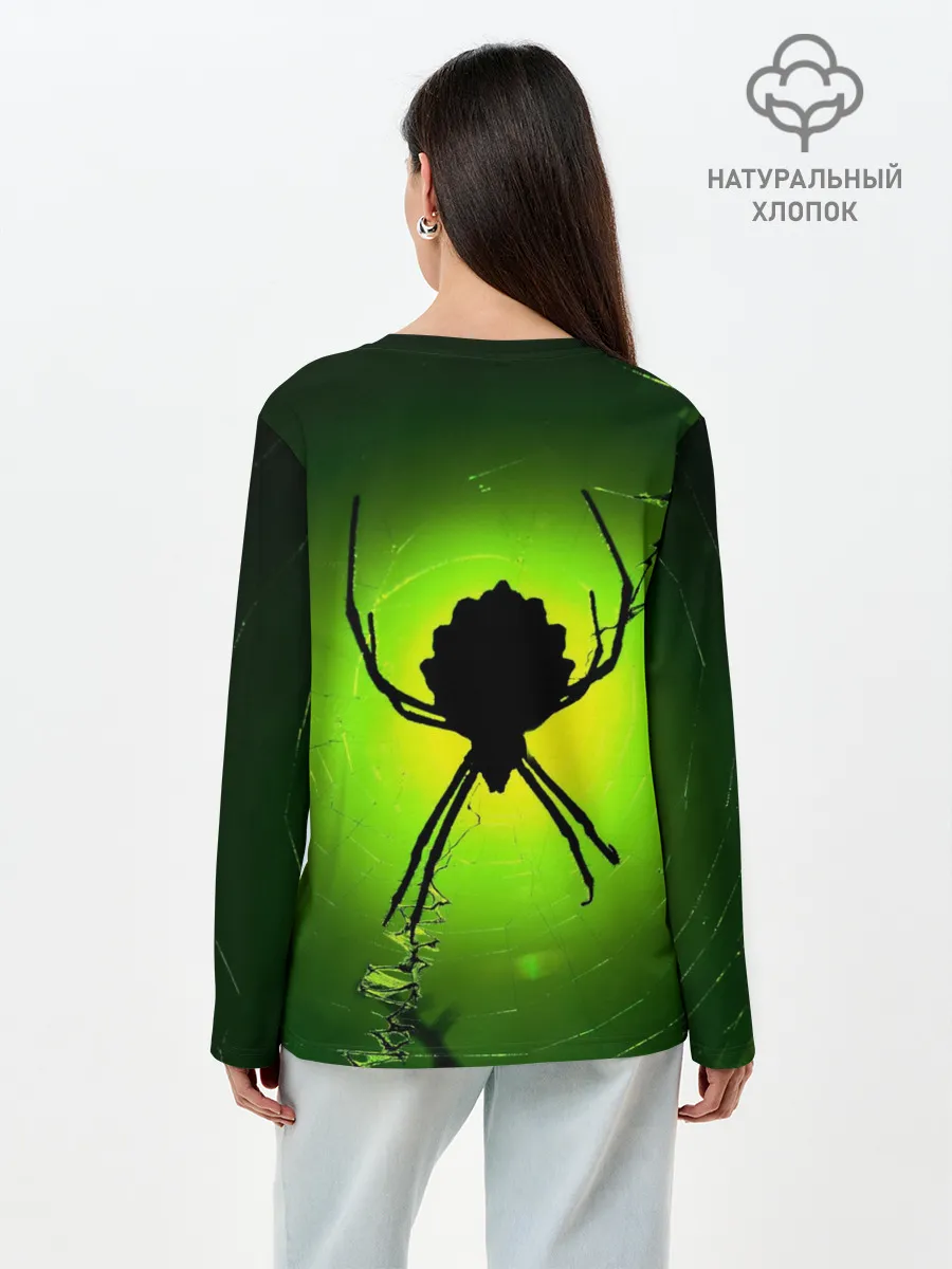 Лонгслив женский. Хлопок / Паук | Spider