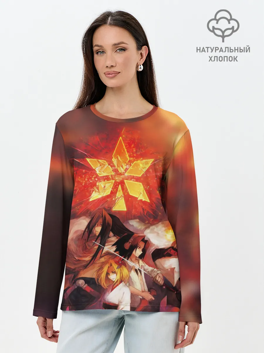 Лонгслив женский. Хлопок / Шаман Кинг