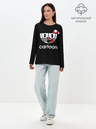 Лонгслив женский. Хлопок / CUPHEAD | КАПХЕД