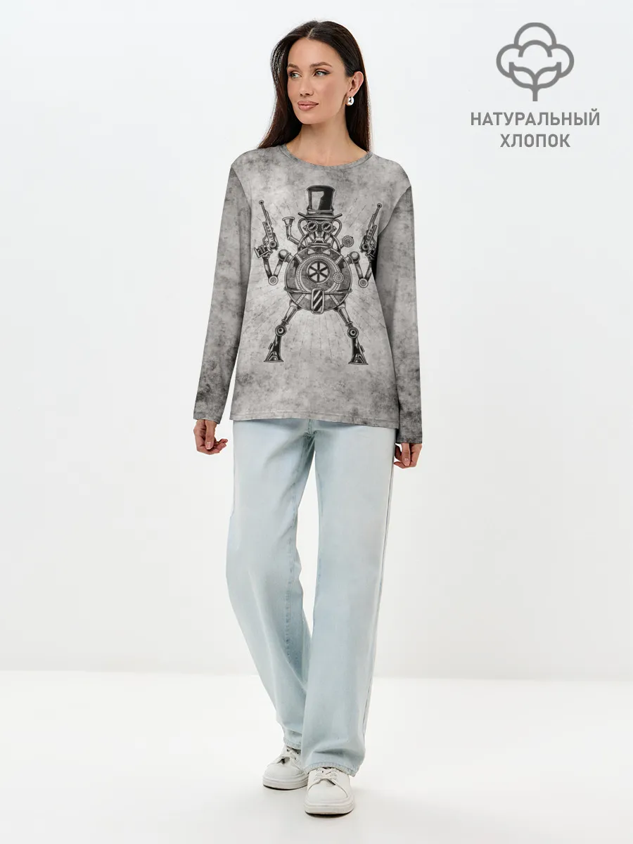 Лонгслив женский. Хлопок / Стимпанк