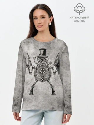 Лонгслив женский. Хлопок / Стимпанк