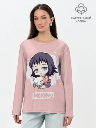 Лонгслив женский. Хлопок / Makomo | Kimetsu no Yaiba