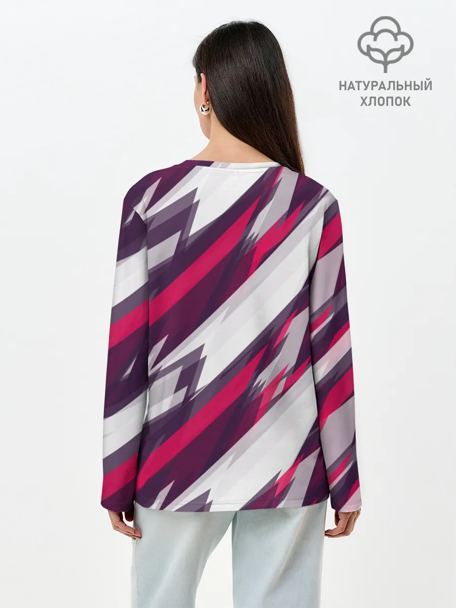 Лонгслив женский. Хлопок / Абстракция ,,Пламя