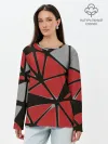 Лонгслив женский. Хлопок / Треугольники