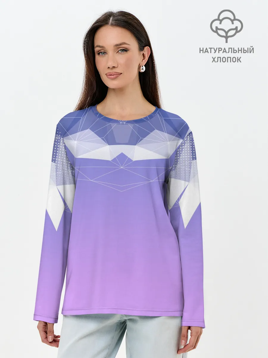 Лонгслив женский. Хлопок / Геометрия