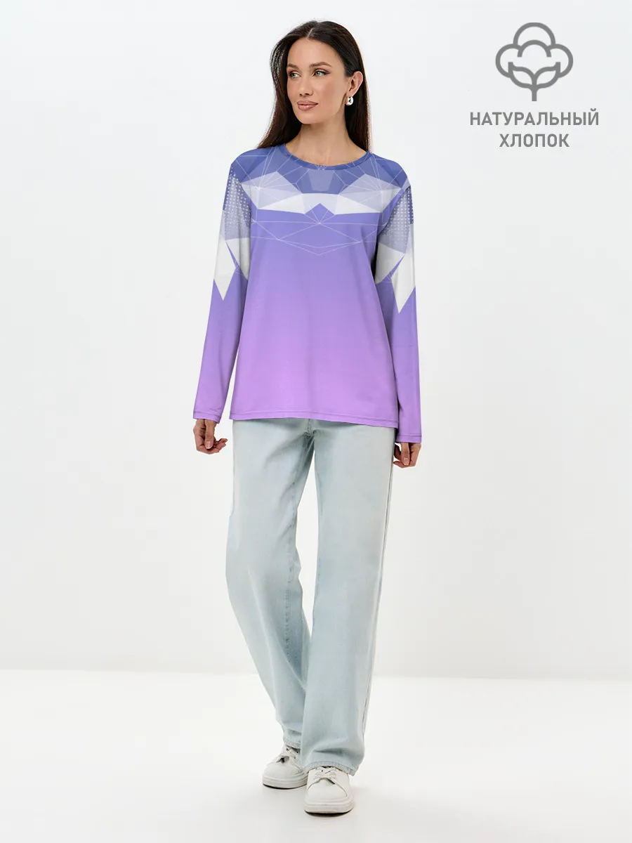 Лонгслив женский. Хлопок / Геометрия