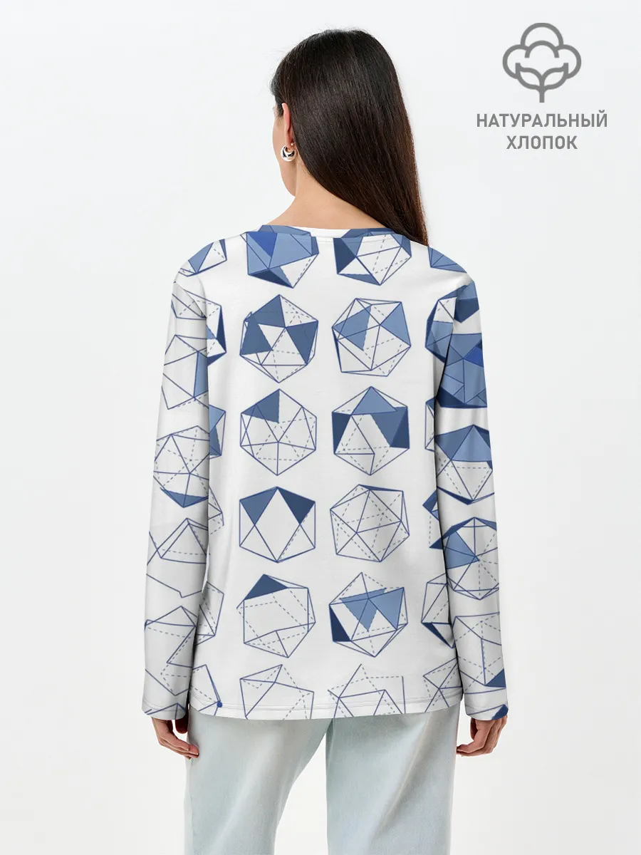 Лонгслив женский. Хлопок / Геометрические фигуры