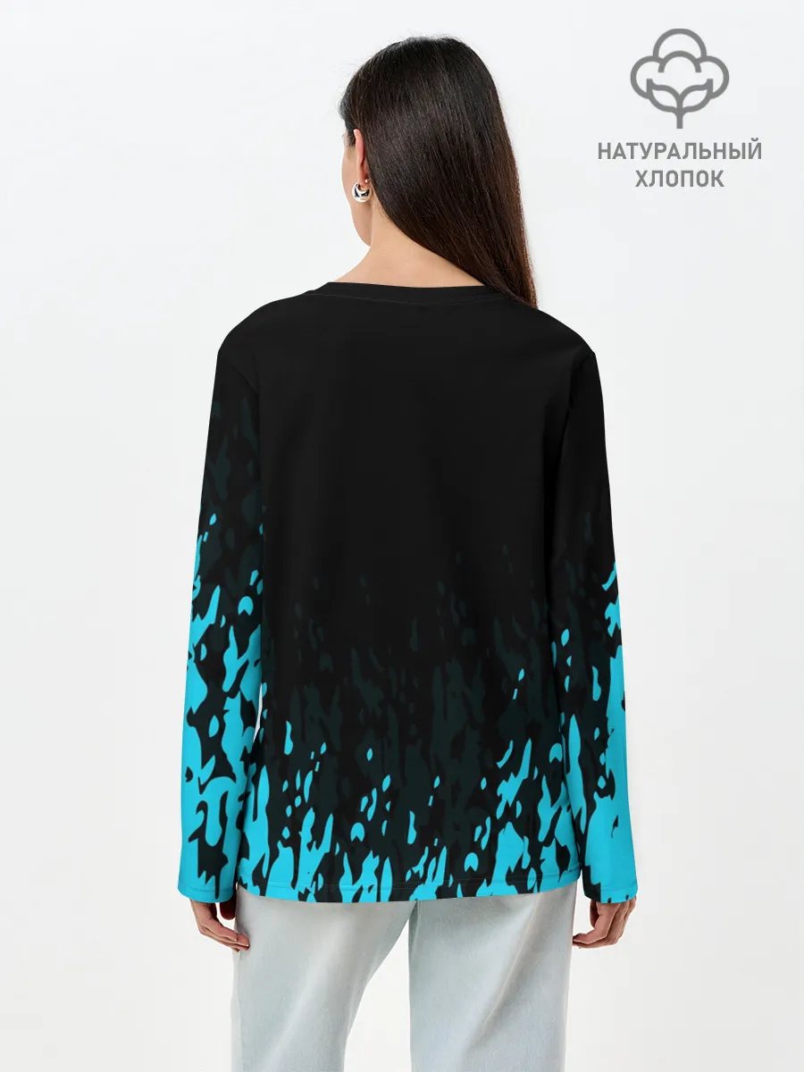 Лонгслив женский. Хлопок / БОГ ОДИН | Узорное лицо