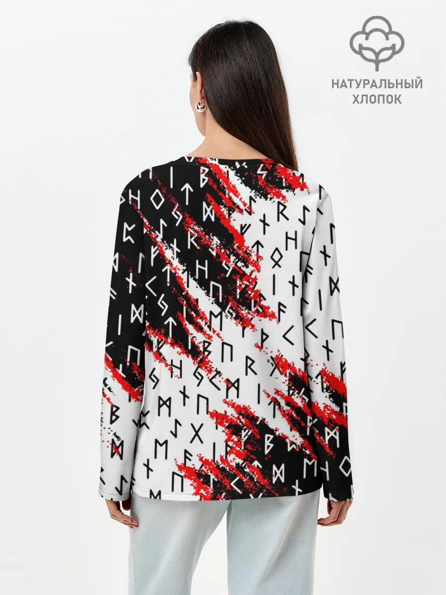 Лонгслив женский. Хлопок / БОГ ОДИН