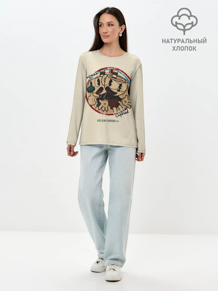 Лонгслив женский. Хлопок / CUPHEAD