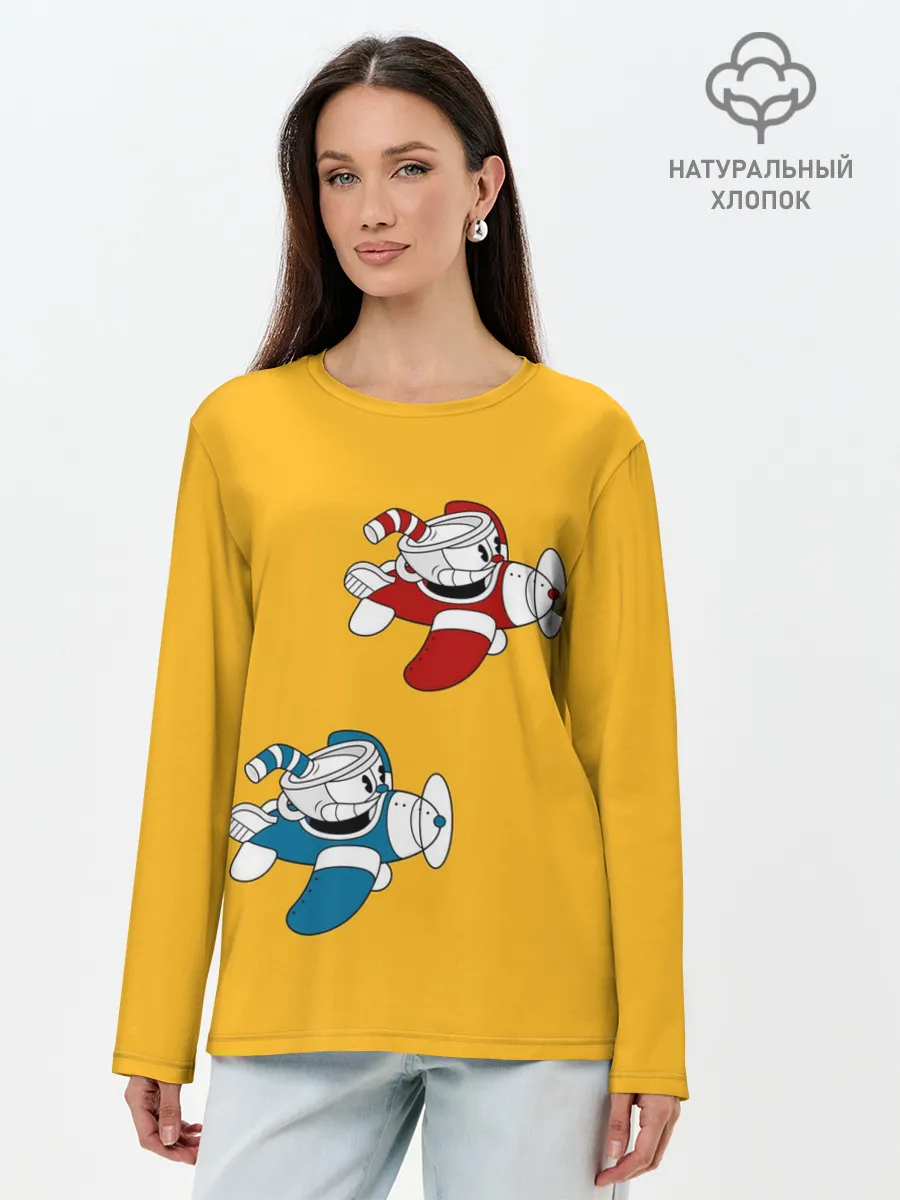Лонгслив женский. Хлопок / CUPHEAD