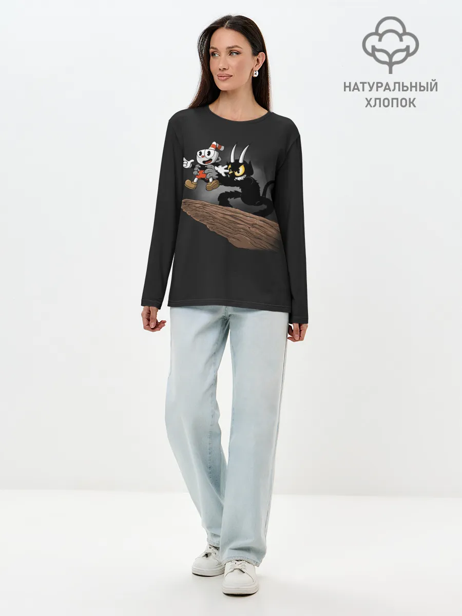 Лонгслив женский. Хлопок / CUPHEAD