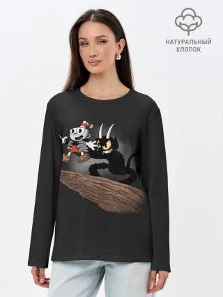 Лонгслив женский. Хлопок / CUPHEAD