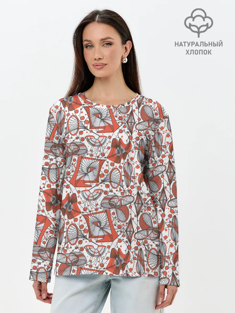 Лонгслив женский. Хлопок / Кинетическая скульптура.