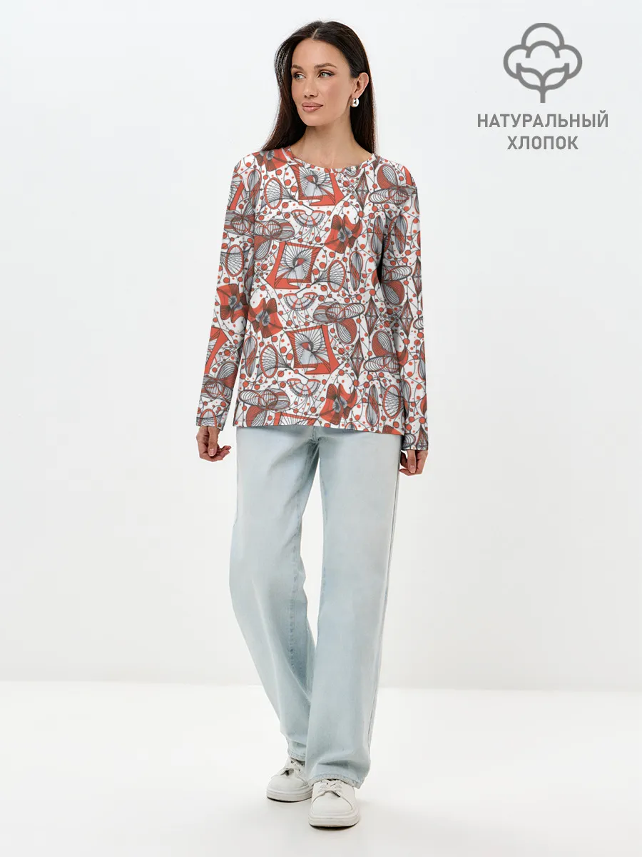 Лонгслив женский. Хлопок / Кинетическая скульптура.