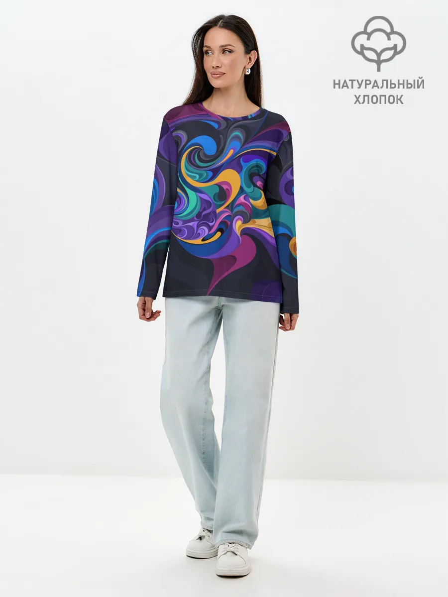 Лонгслив женский. Хлопок / Масло