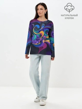 Лонгслив женский. Хлопок / Масло