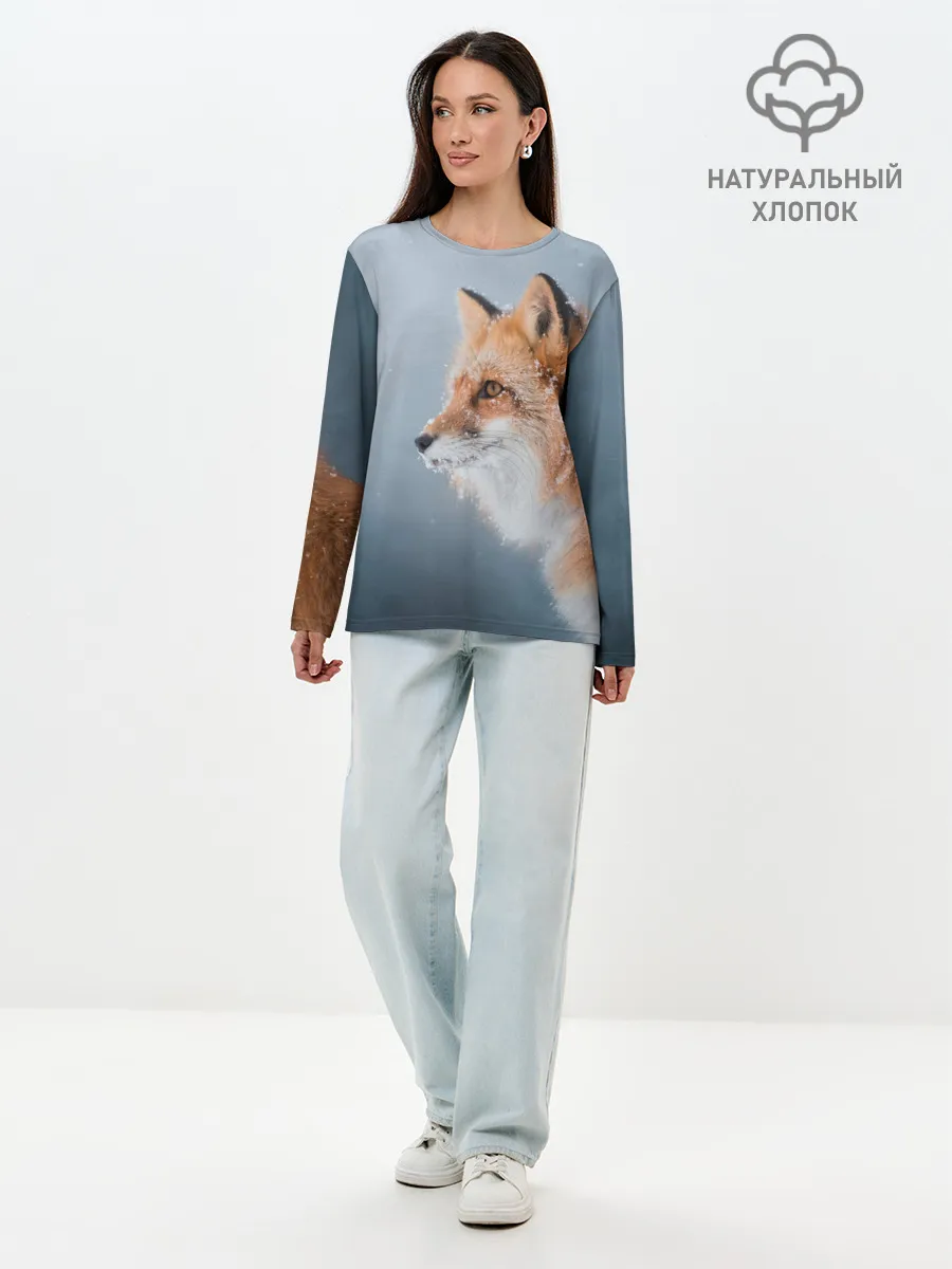 Лонгслив женский. Хлопок / Лиса