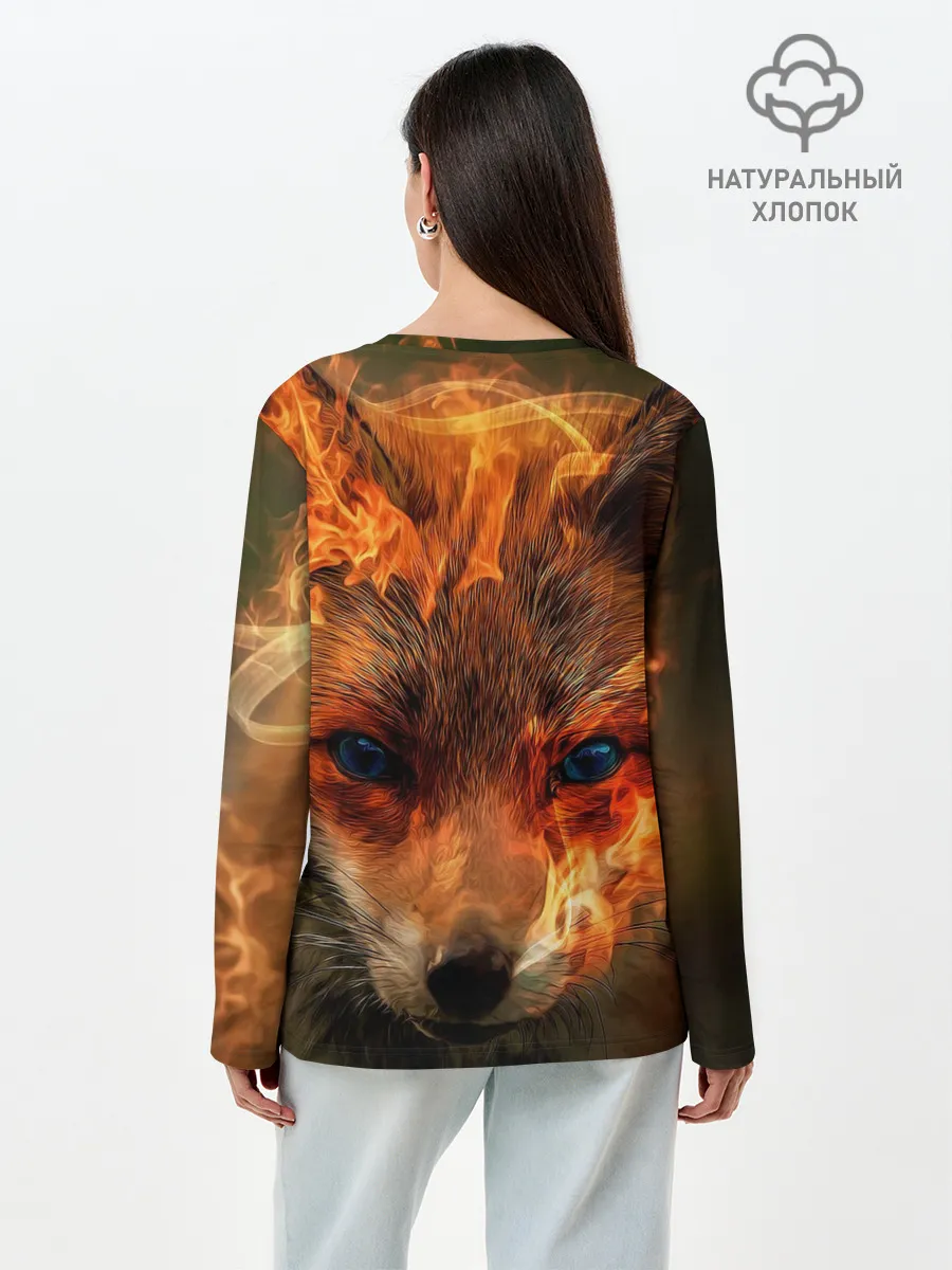 Лонгслив женский. Хлопок / Огненная лиса