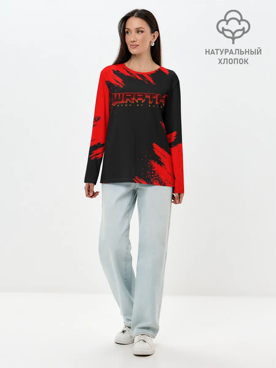 Лонгслив женский. Хлопок / WRATH: Aeon of Ruin LOGO