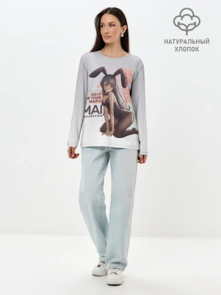 Лонгслив женский. Хлопок / Do it for your waifu