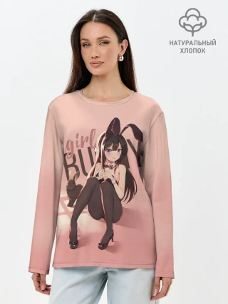 Лонгслив женский. Хлопок / Bunny Girl apricot