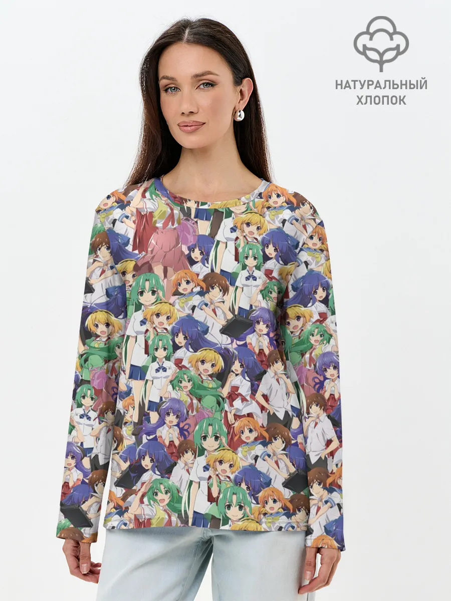 Лонгслив женский. Хлопок / Аниме Когда плачут цикады