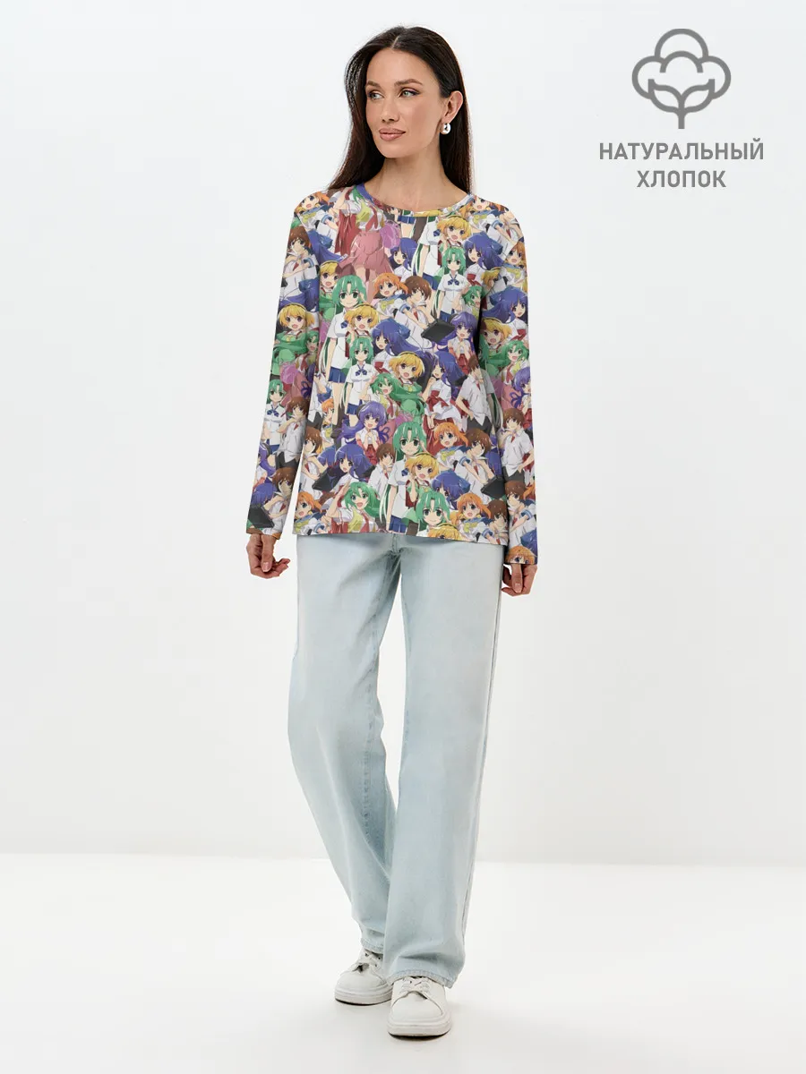 Лонгслив женский. Хлопок / Аниме Когда плачут цикады