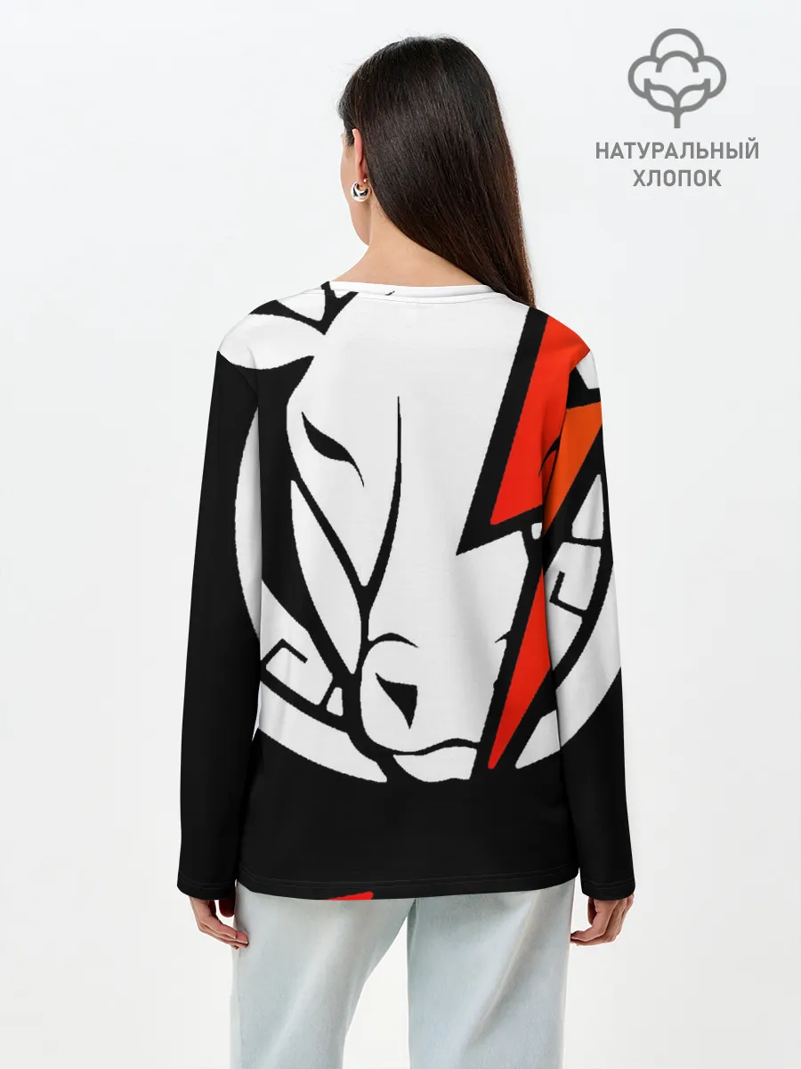 Лонгслив женский. Хлопок / gg lightning orange