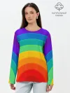 Лонгслив женский. Хлопок / Круговая радуга