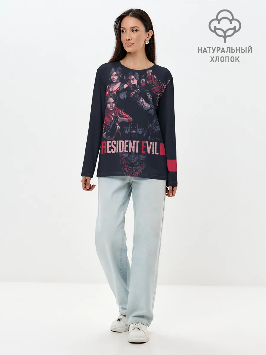 Лонгслив женский. Хлопок / Обитель зла