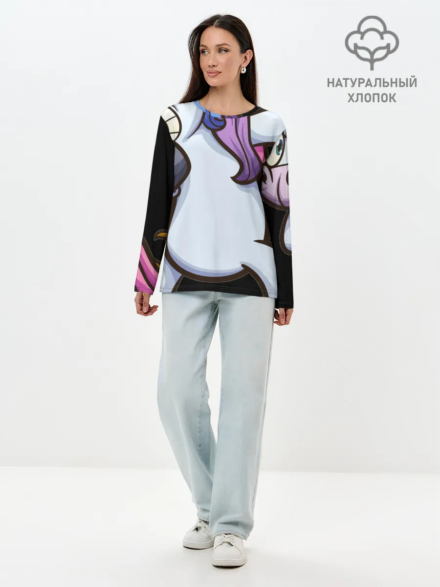 Лонгслив женский. Хлопок / Единорог - танцор ДАБ