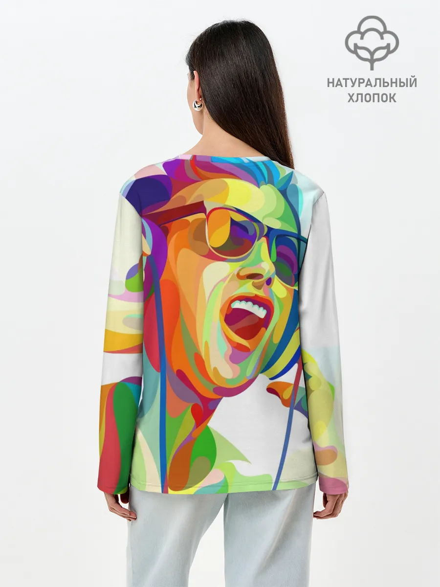 Лонгслив женский. Хлопок / Слушаем Музыку