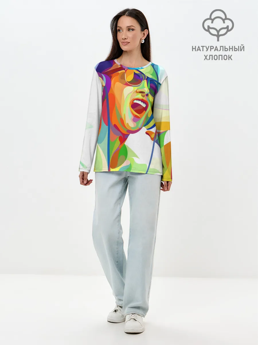 Лонгслив женский. Хлопок / Слушаем Музыку