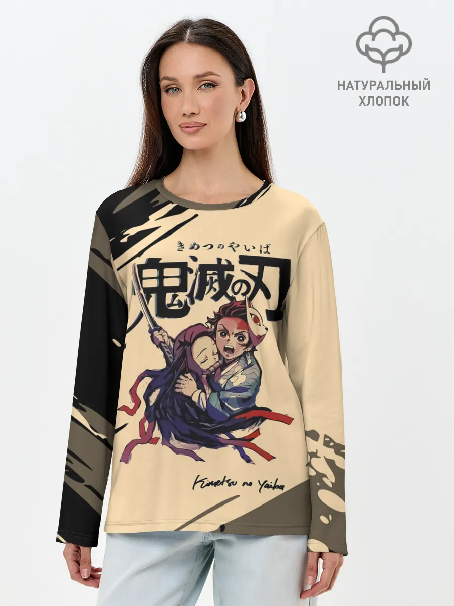 Лонгслив женский. Хлопок / Kimetsu no Yaiba