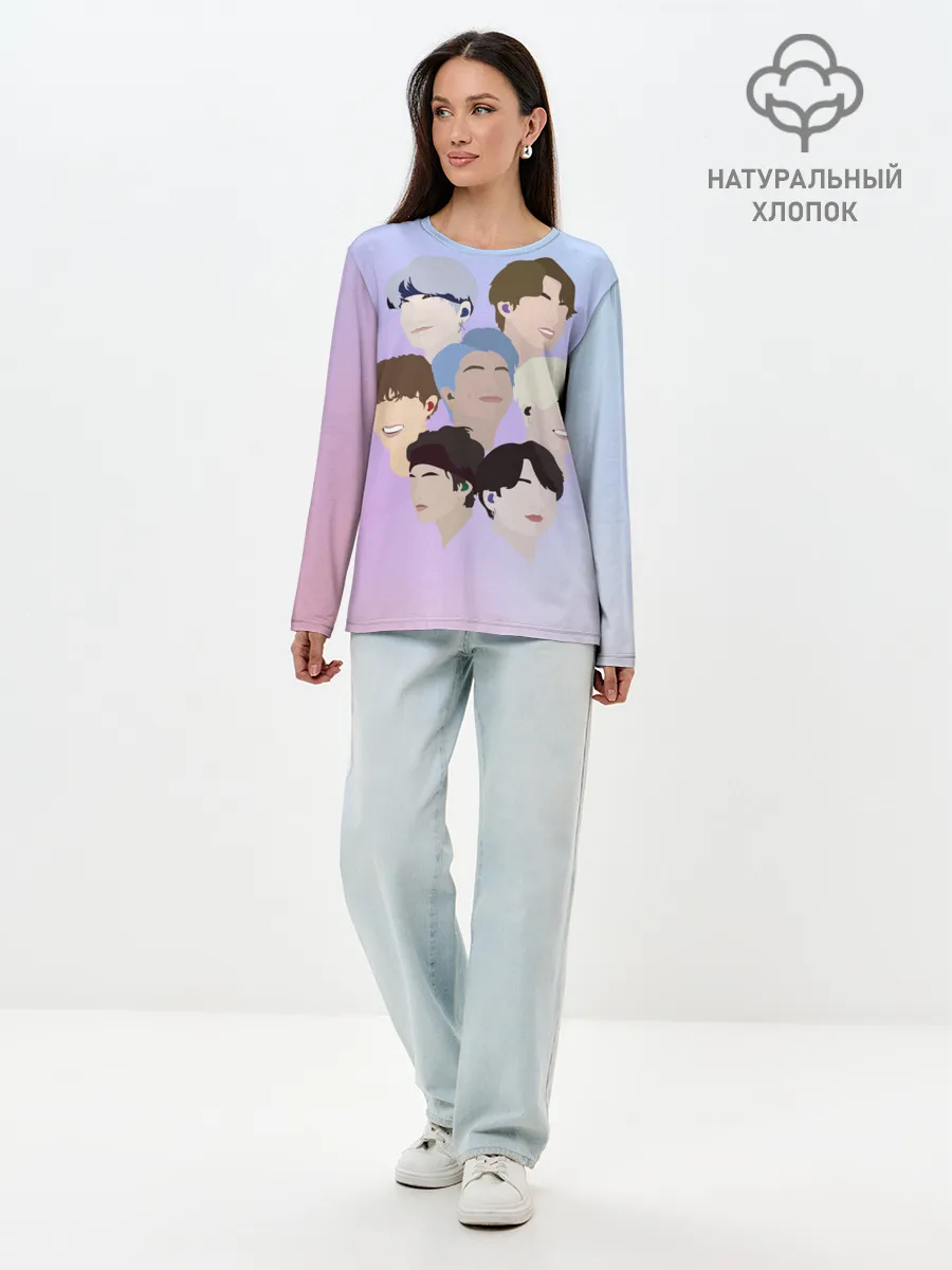 Лонгслив женский. Хлопок / БТС Bangtan Boys BTS