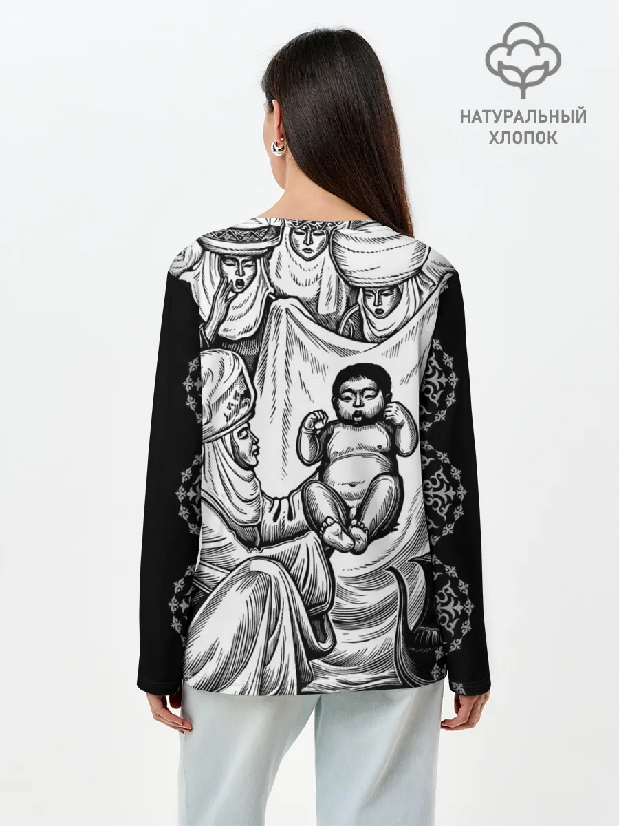 Лонгслив женский. Хлопок / Манас Баатыр