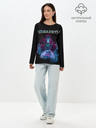 Лонгслив женский. Хлопок / MEGADETH