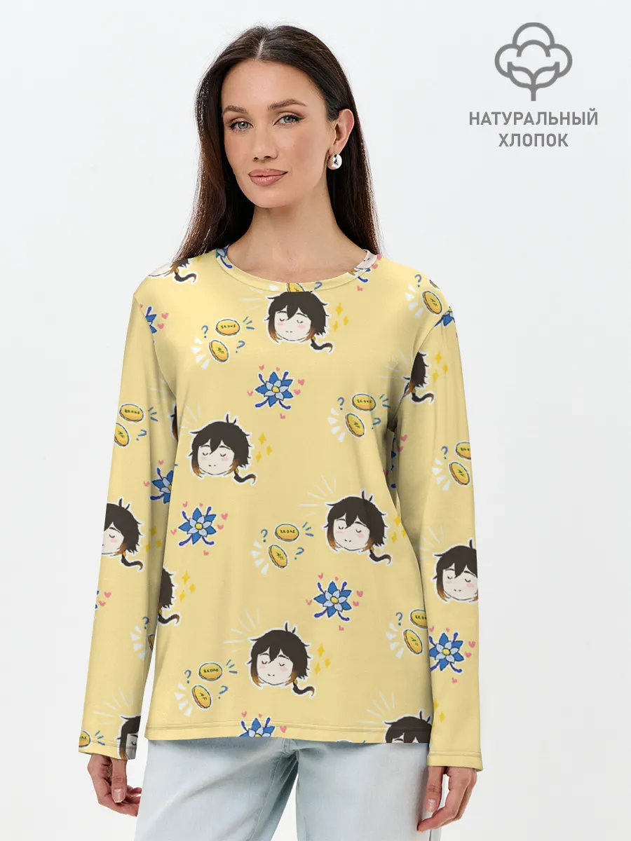 Лонгслив женский. Хлопок / Чиби Чжун Ли