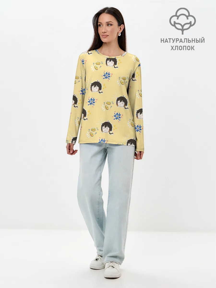 Лонгслив женский. Хлопок / Чиби Чжун Ли