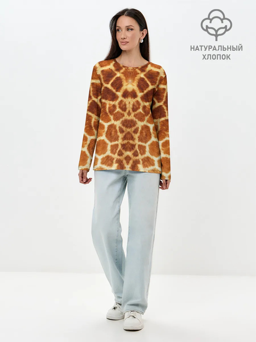 Лонгслив женский. Хлопок / Жираф