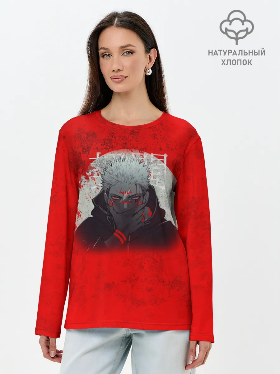Лонгслив женский. Хлопок / МАГИЧЕСКАЯ БИТВА | SUKUNA