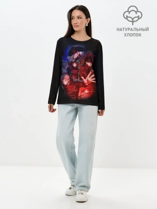 Лонгслив женский. Хлопок / МАГИЧЕСКАЯ БИТВА | SUKUNA
