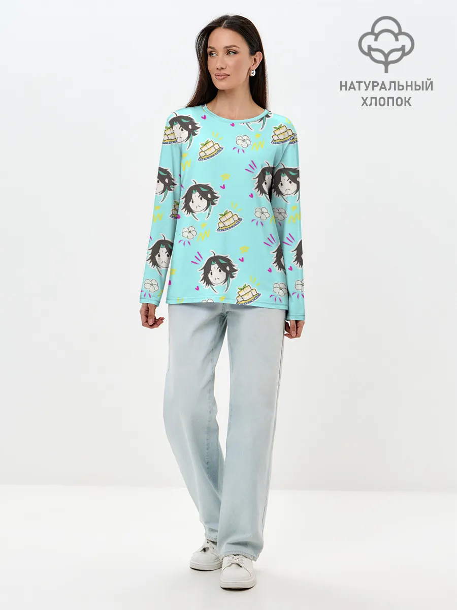 Лонгслив женский. Хлопок / Сяо и тофу