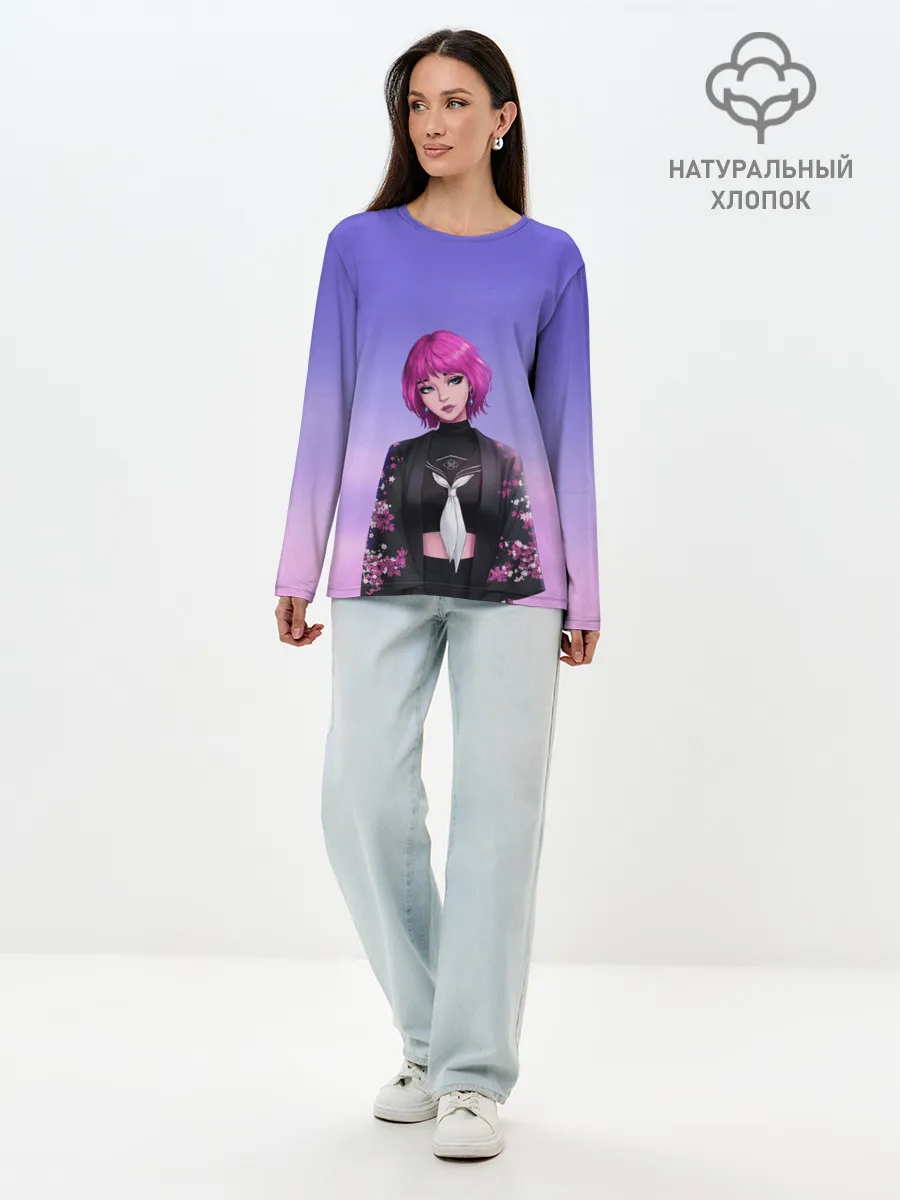 Лонгслив женский. Хлопок / ANIME GIRL