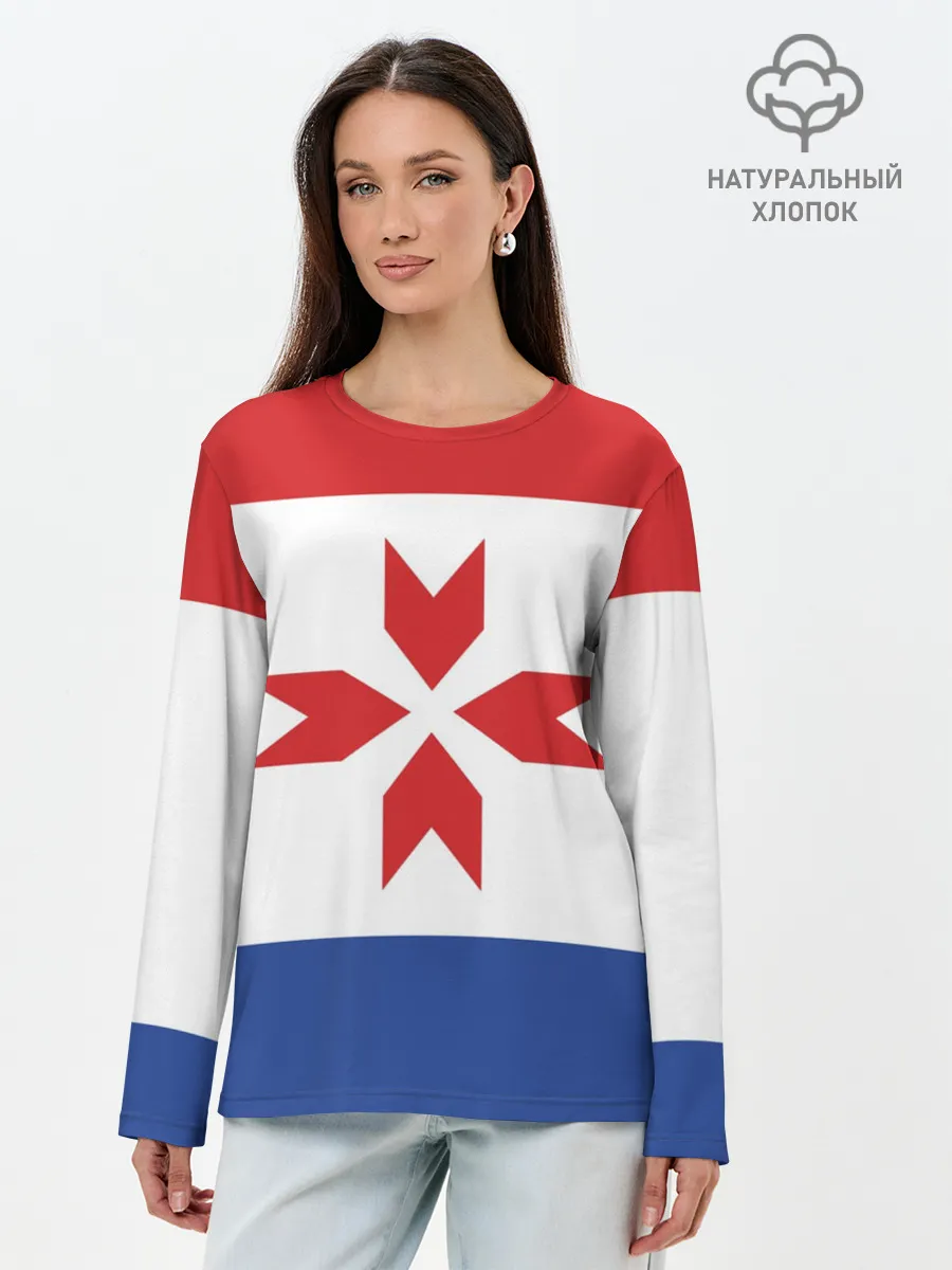 Лонгслив женский. Хлопок / Мордовия