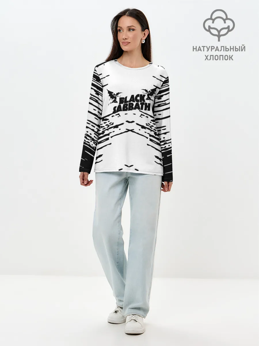 Лонгслив женский. Хлопок / black sabbath