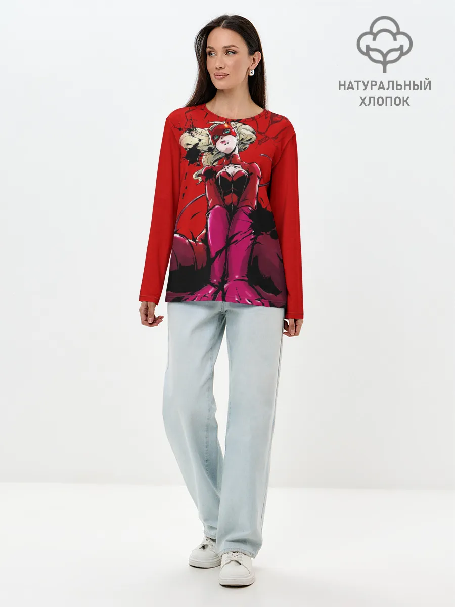Лонгслив женский. Хлопок / пантера persona 5