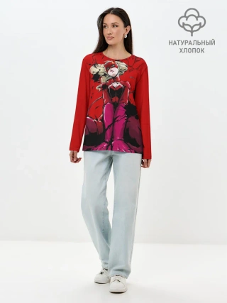 Лонгслив женский. Хлопок / пантера persona 5