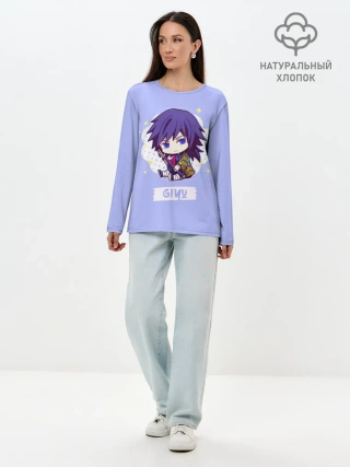 Лонгслив женский. Хлопок / Гию Томиока Kimetsu no Yaiba